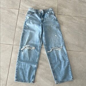 Casual Light Blue Ripped Jeans